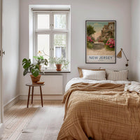 New Jersey Poster - New Jersey Travel Art - Hydrangea Lined Path Home Decor