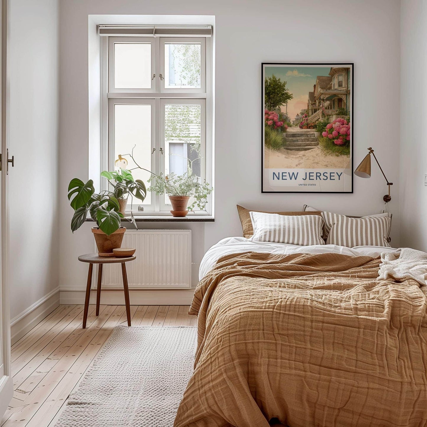 New Jersey Poster - New Jersey Travel Art - Hydrangea Lined Path Home Decor
