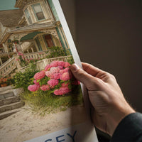 New Jersey Poster - New Jersey Travel Art - Hydrangea Lined Path Home Decor