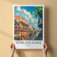 New Orleans Poster - Louisiana Travel Art - French Quarter Charm Home Decor