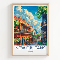 New Orleans Poster - Louisiana Travel Art - French Quarter Charm Home Decor