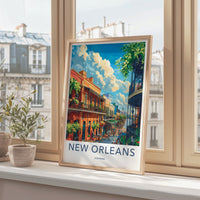 New Orleans Poster - Louisiana Travel Art - French Quarter Charm Home Decor
