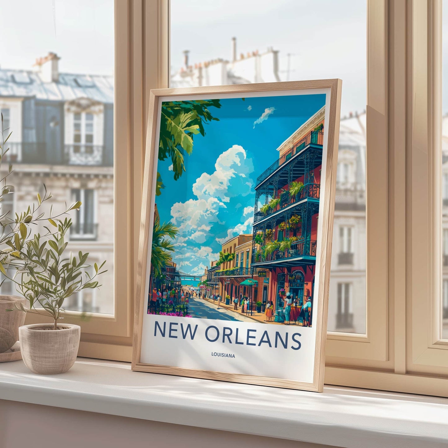 New Orleans Poster - Louisiana Travel Art - Vibrant City Street Wall Decor