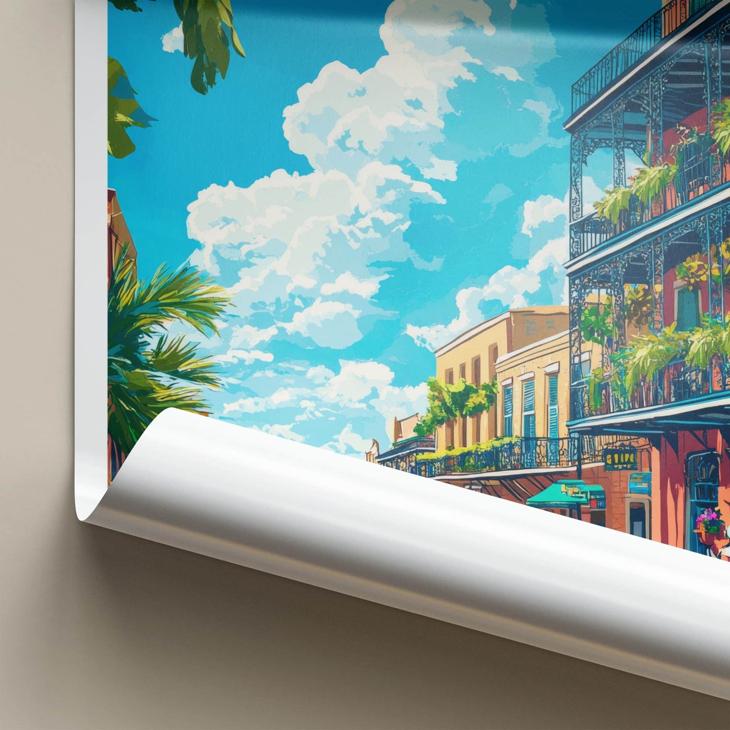 New Orleans Poster - Louisiana Travel Art - Vibrant City Street Wall Decor