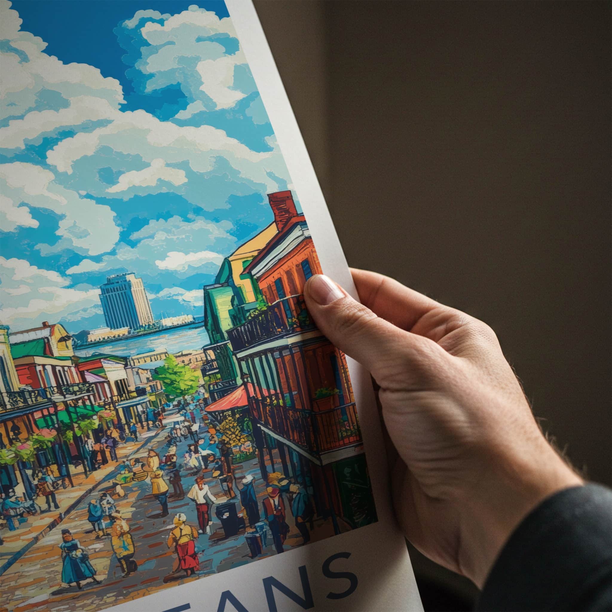 New Orleans Poster - Louisiana Travel Art - Vibrant Street Scene Home Decor