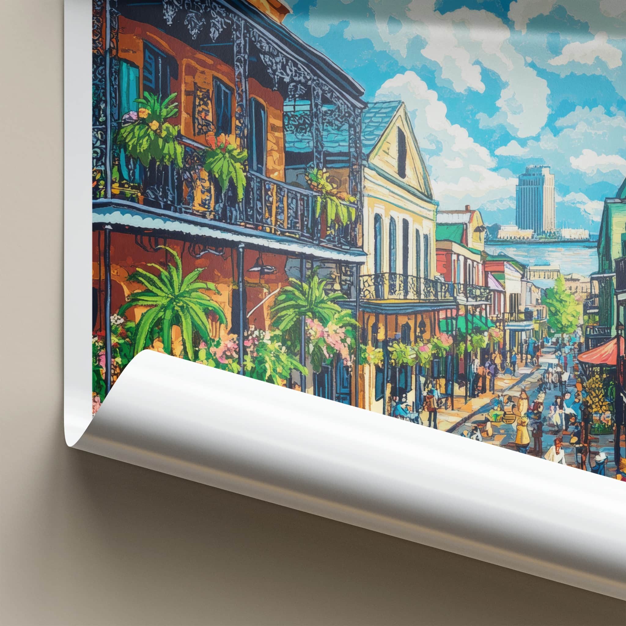 New Orleans Poster - Louisiana Travel Art - Vibrant Street Scene Home Decor