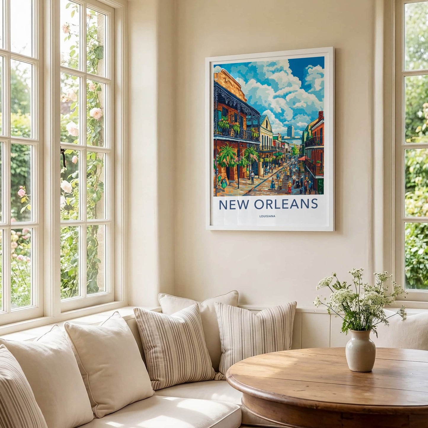 New Orleans Poster - Louisiana Travel Art - Vibrant Street Scene Home Decor