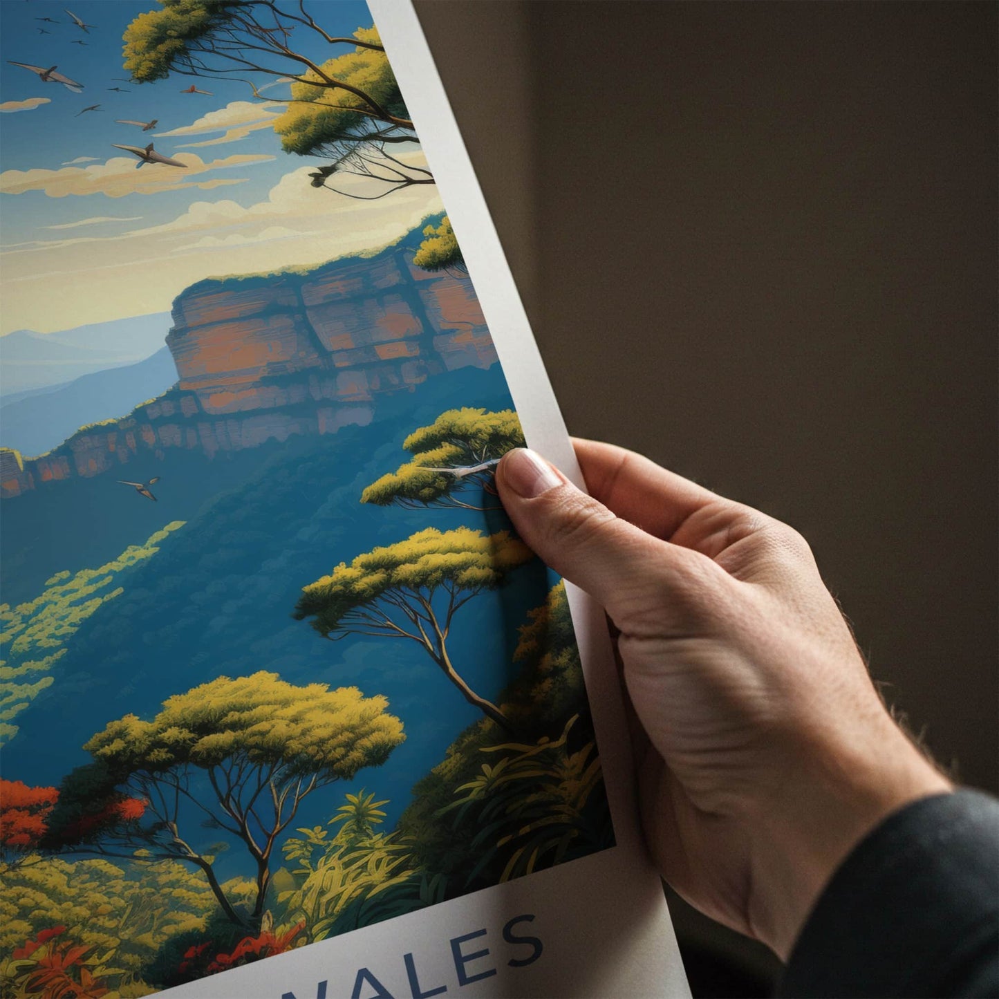 New South Wales Poster - Australia Travel Art - Scenic Valley Cliffs Home Decor