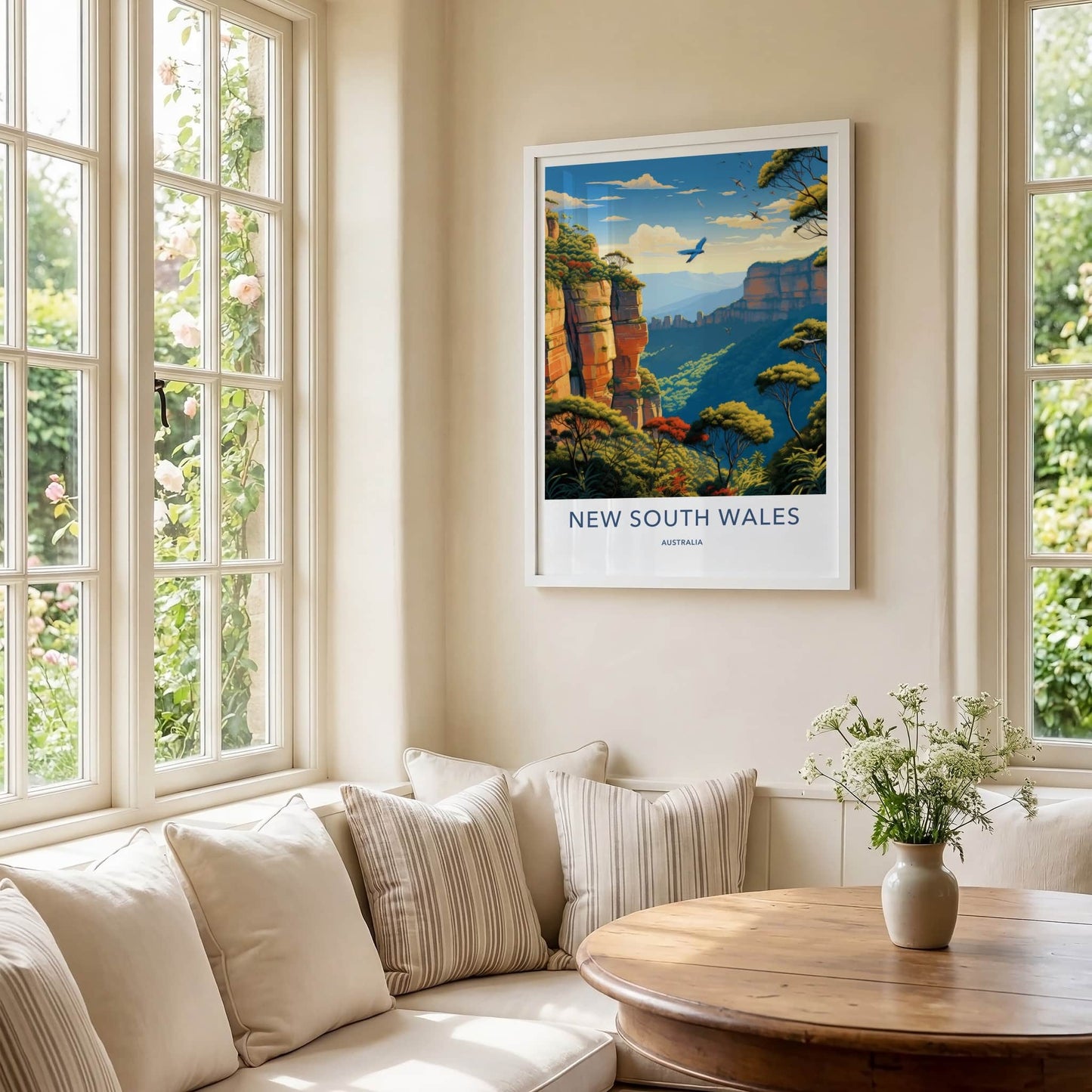 New South Wales Poster - Australia Travel Art - Scenic Valley Cliffs Home Decor