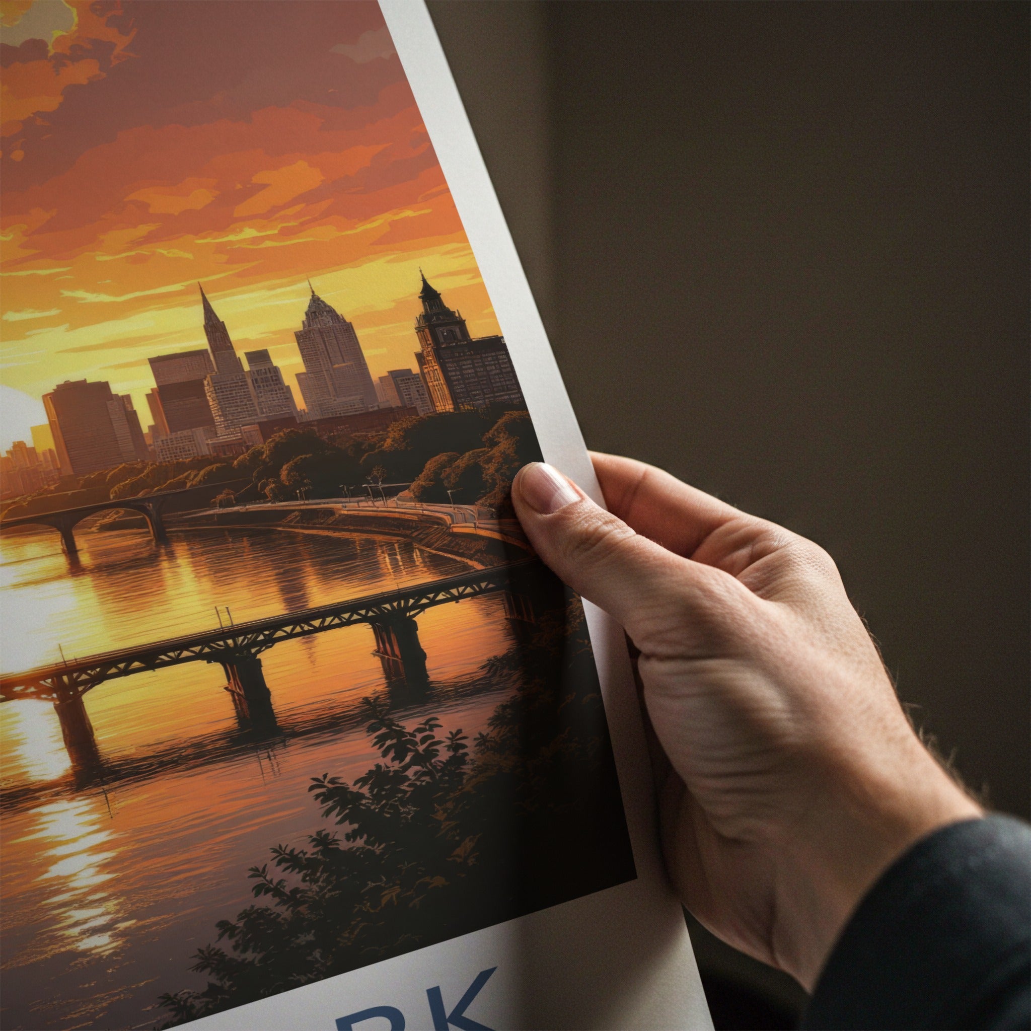 New York Poster - New York Travel Art - Urban Sunset Reflection Home Decor