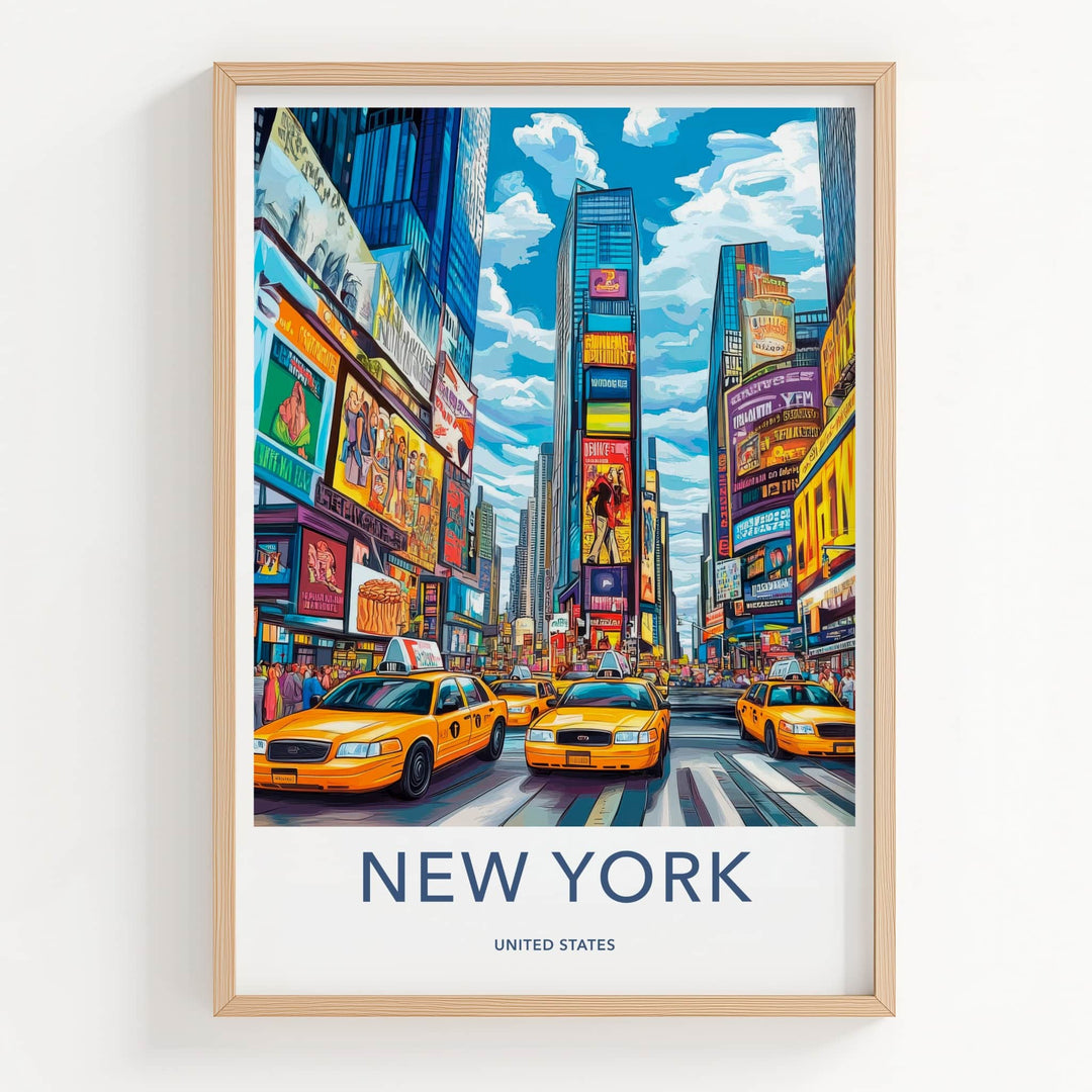 New York Poster - New York Travel Art - Vibrant City Scene Wall Decor