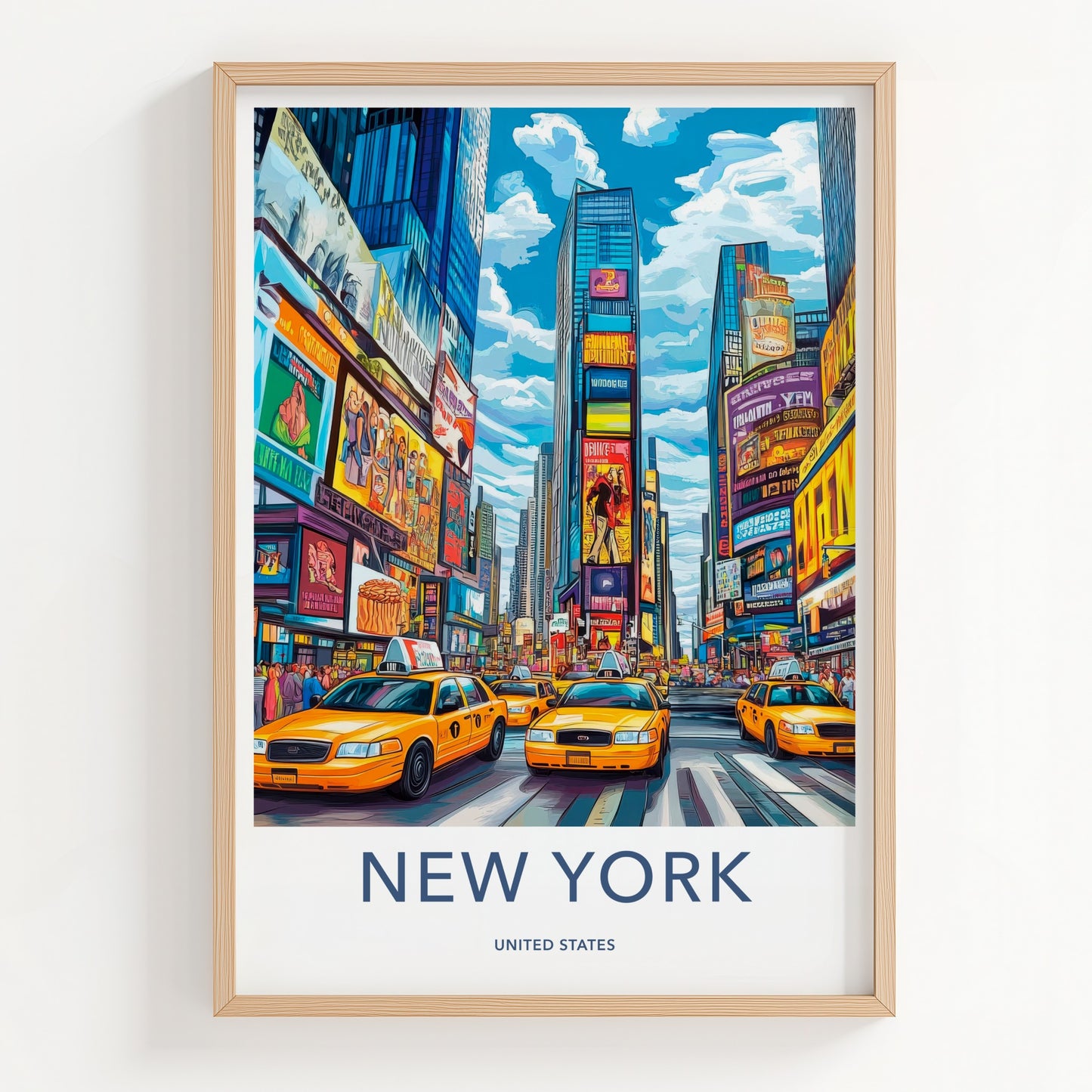 New York Poster - New York Travel Art - Vibrant City Scene Wall Decor