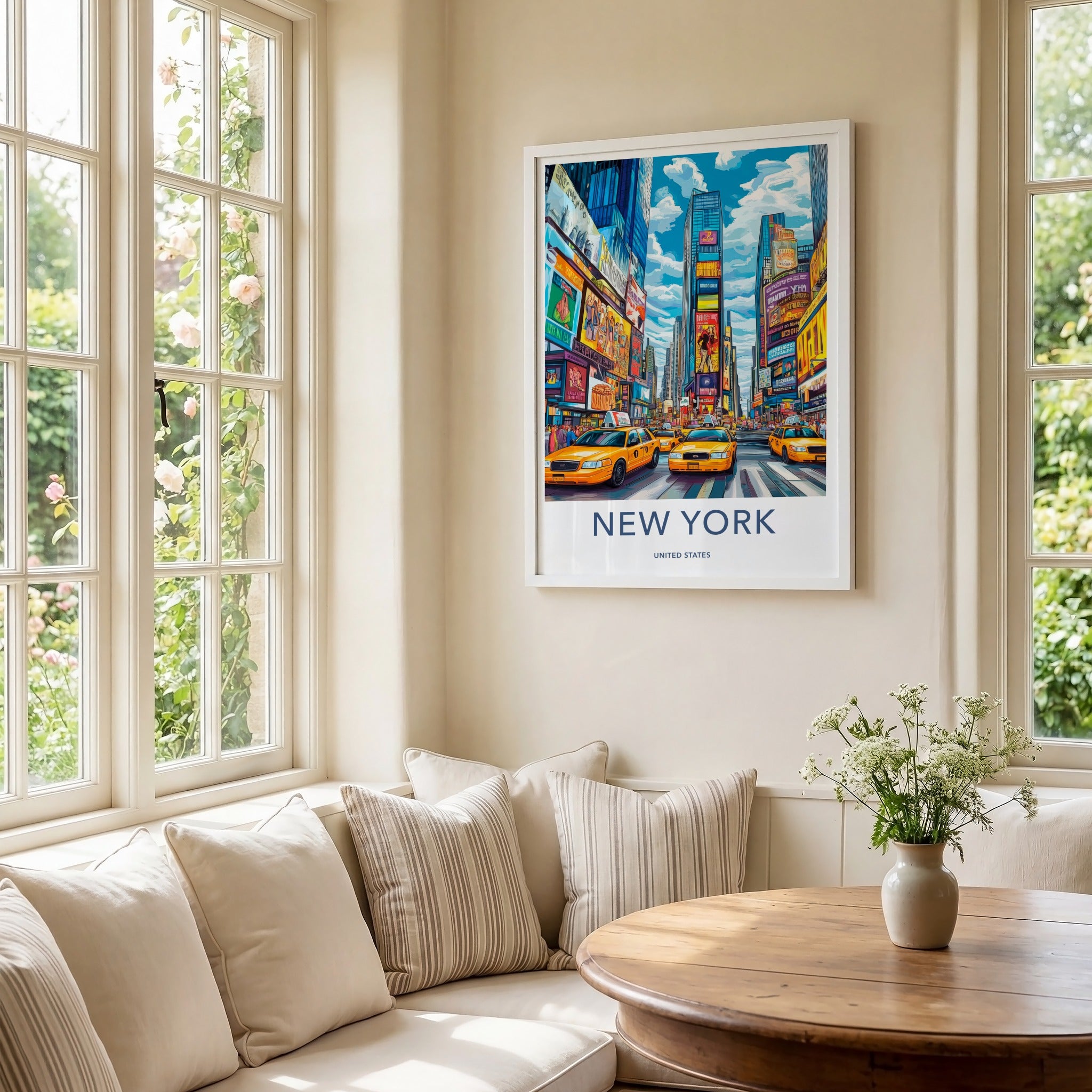New York Poster - New York Travel Art - Vibrant City Scene Wall Decor