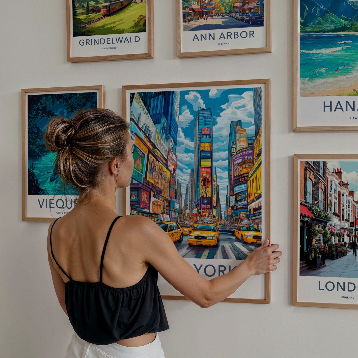 New York Poster - New York Travel Art - Vibrant City Scene Wall Decor