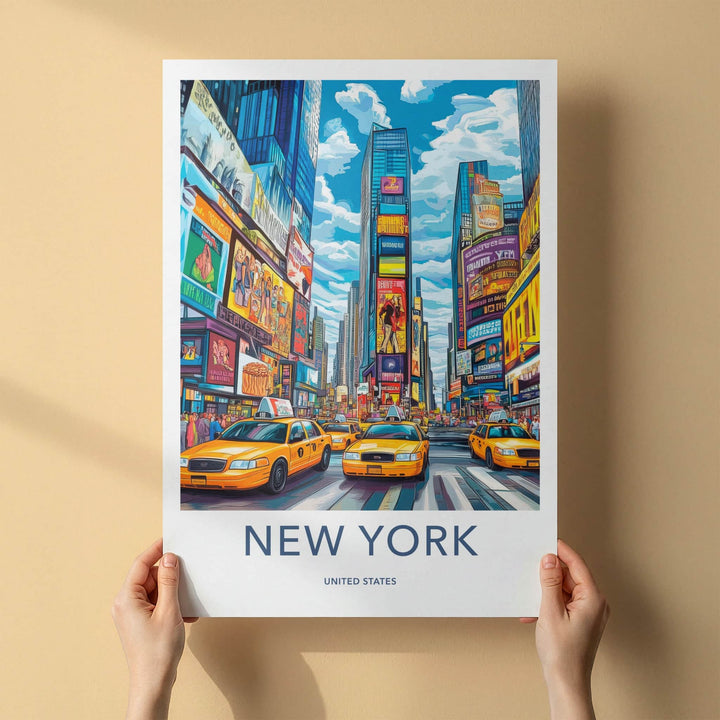 New York Poster - New York Travel Art - Vibrant City Scene Wall Decor