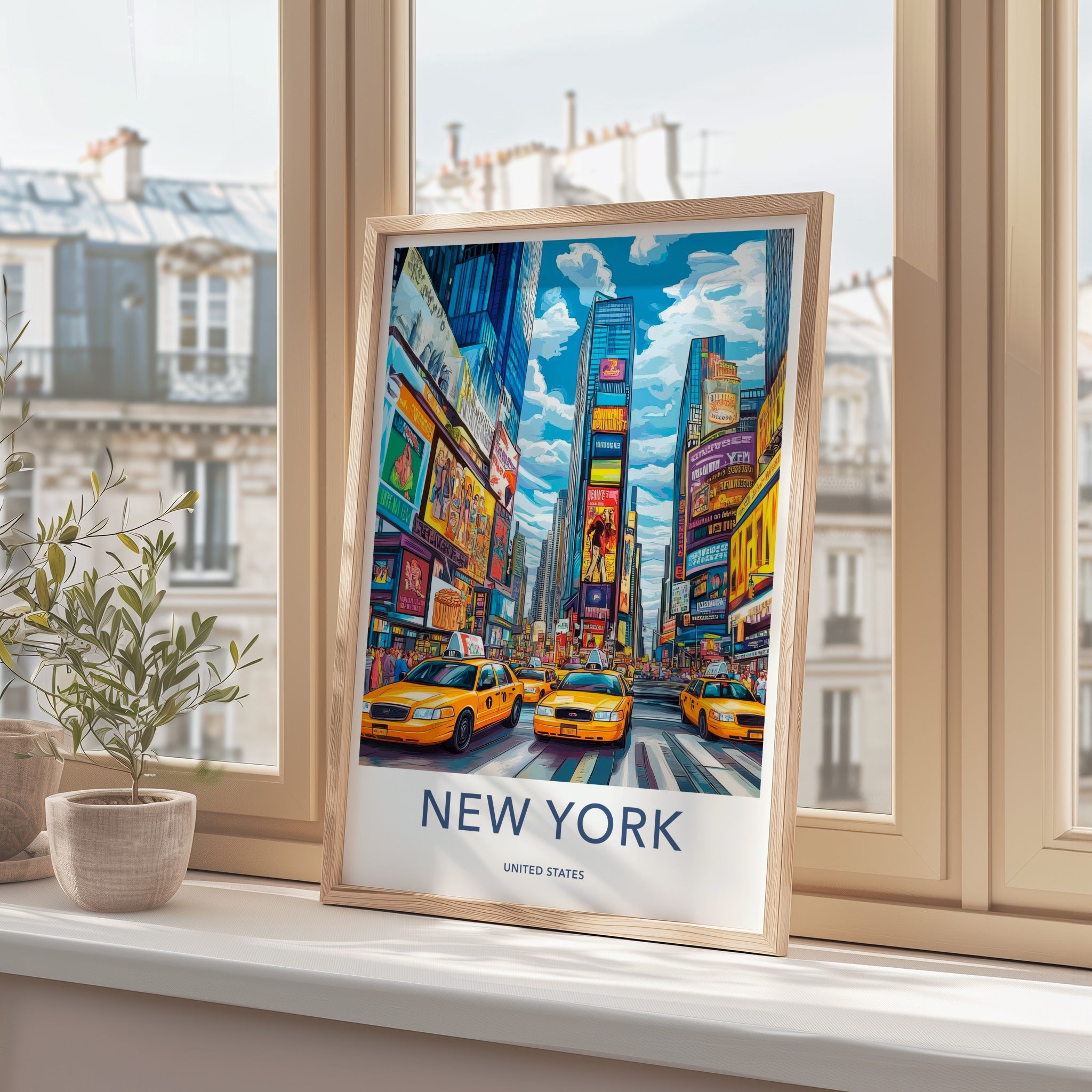 New York Poster - New York Travel Art - Vibrant City Scene Wall Decor