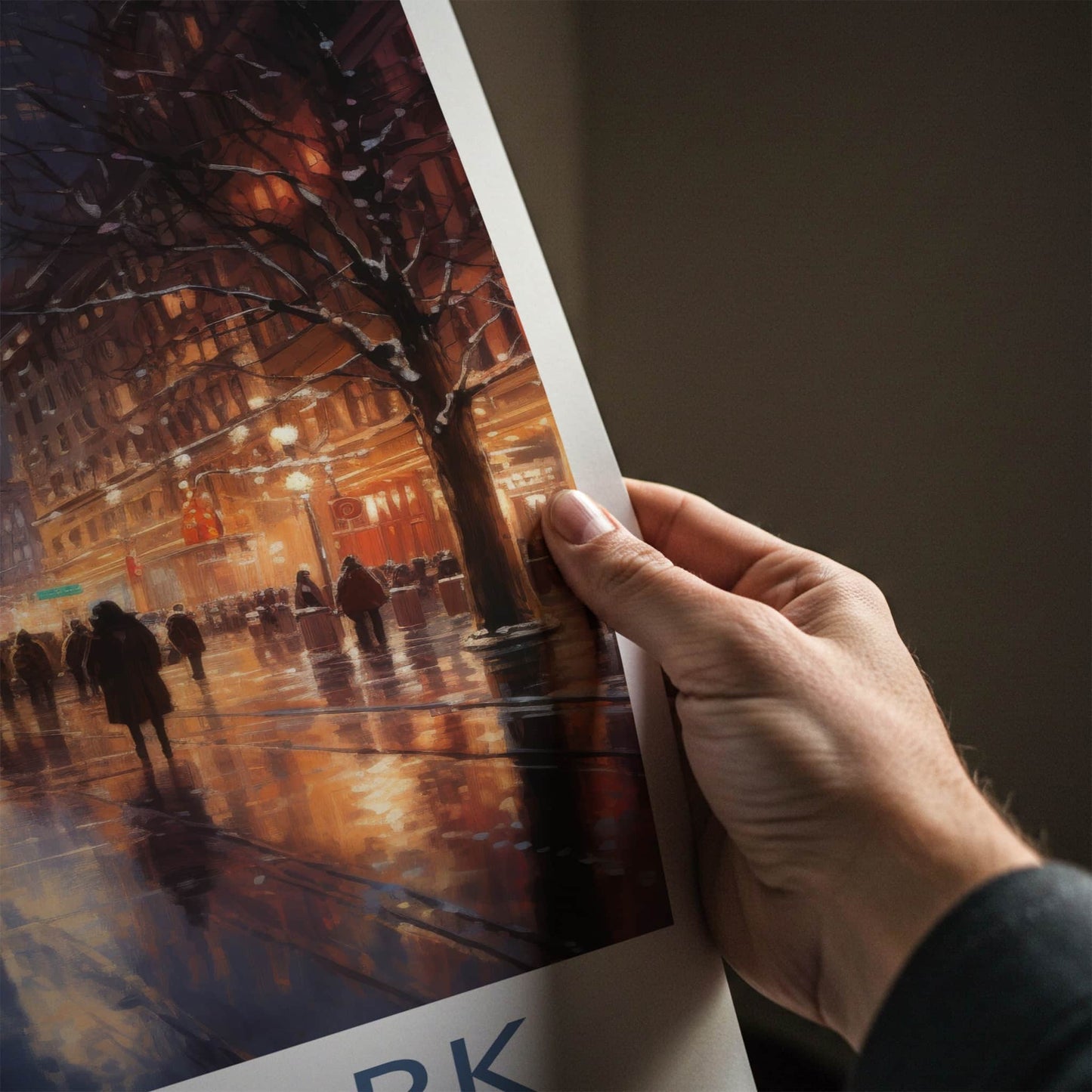 New York Poster - New York Travel Art - Wet Street Reflections Home Decor