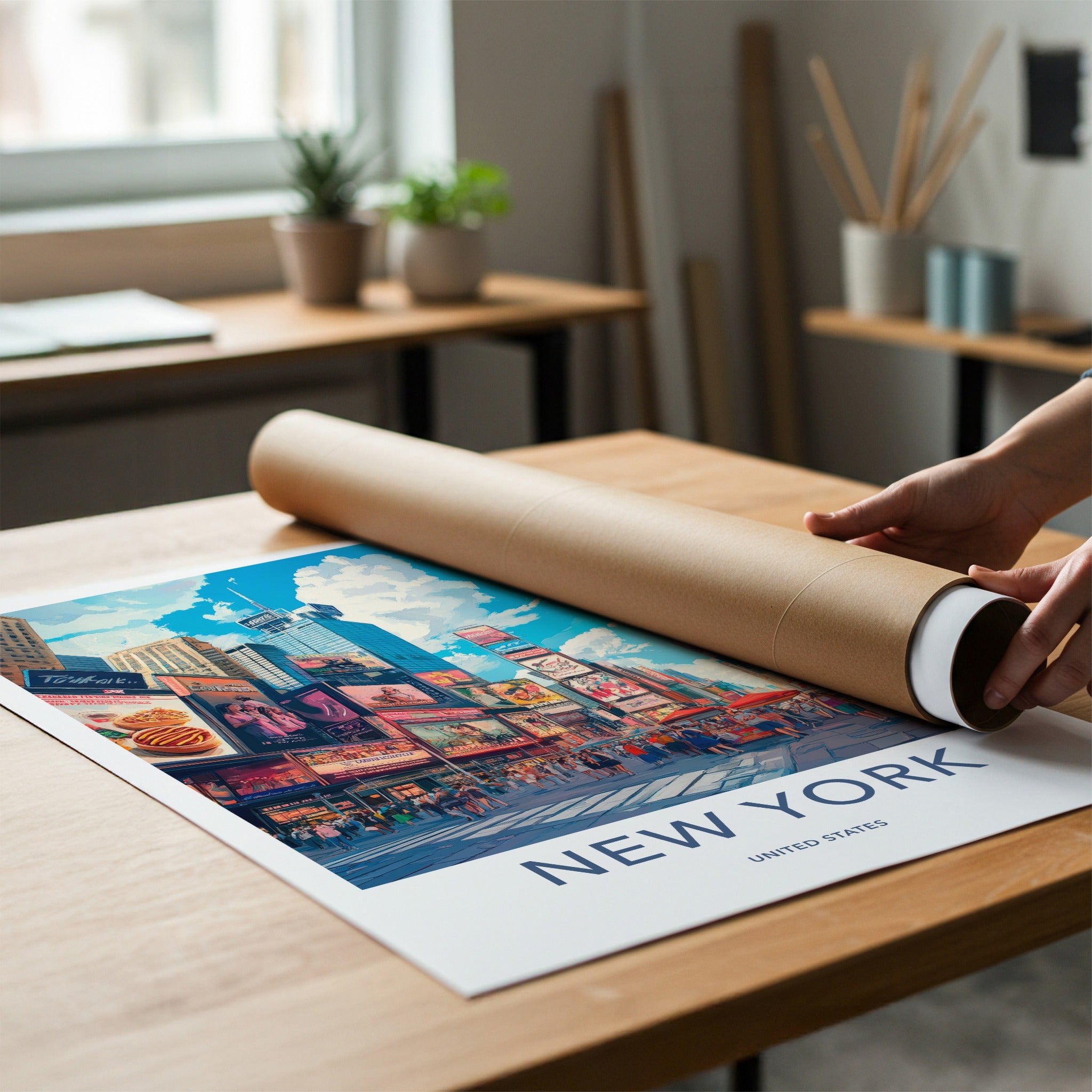 New York Poster - New York Wall Art - Vibrant Times Square Home Decor