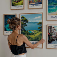 New Zealand Poster - New Zealand Travel Art - Coastal Bay Vista Home Decor
