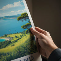 New Zealand Poster - New Zealand Travel Art - Coastal Bay Vista Home Decor