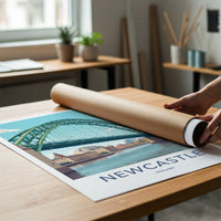 Newcastle Poster - England Travel Art - River Tyne Bridge Home Decor