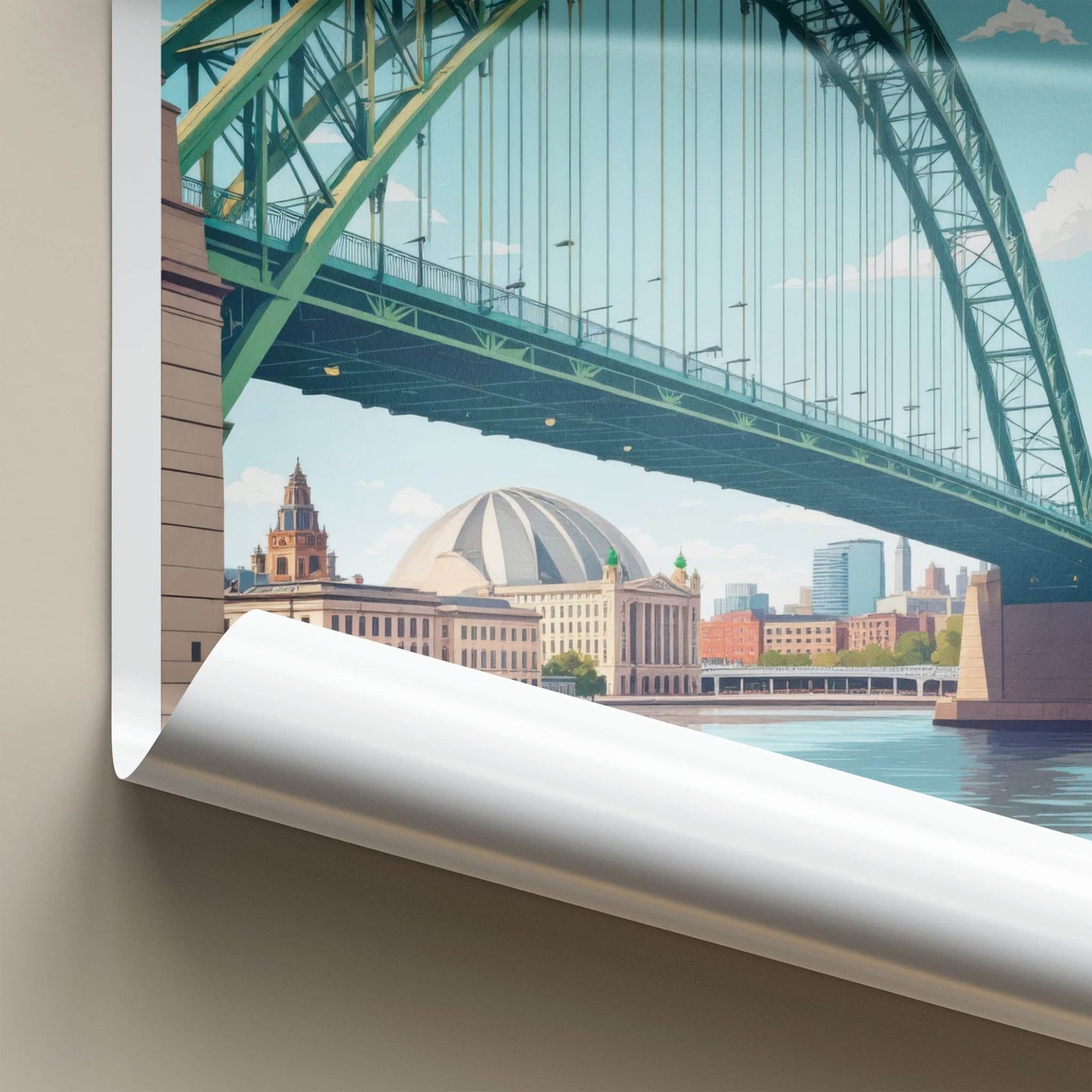 Newcastle Poster - England Travel Art - River Tyne Bridge Home Decor
