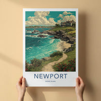 Newport Poster - Rhode Island Travel Art - Coastal Cliffside Retreat Home Decor