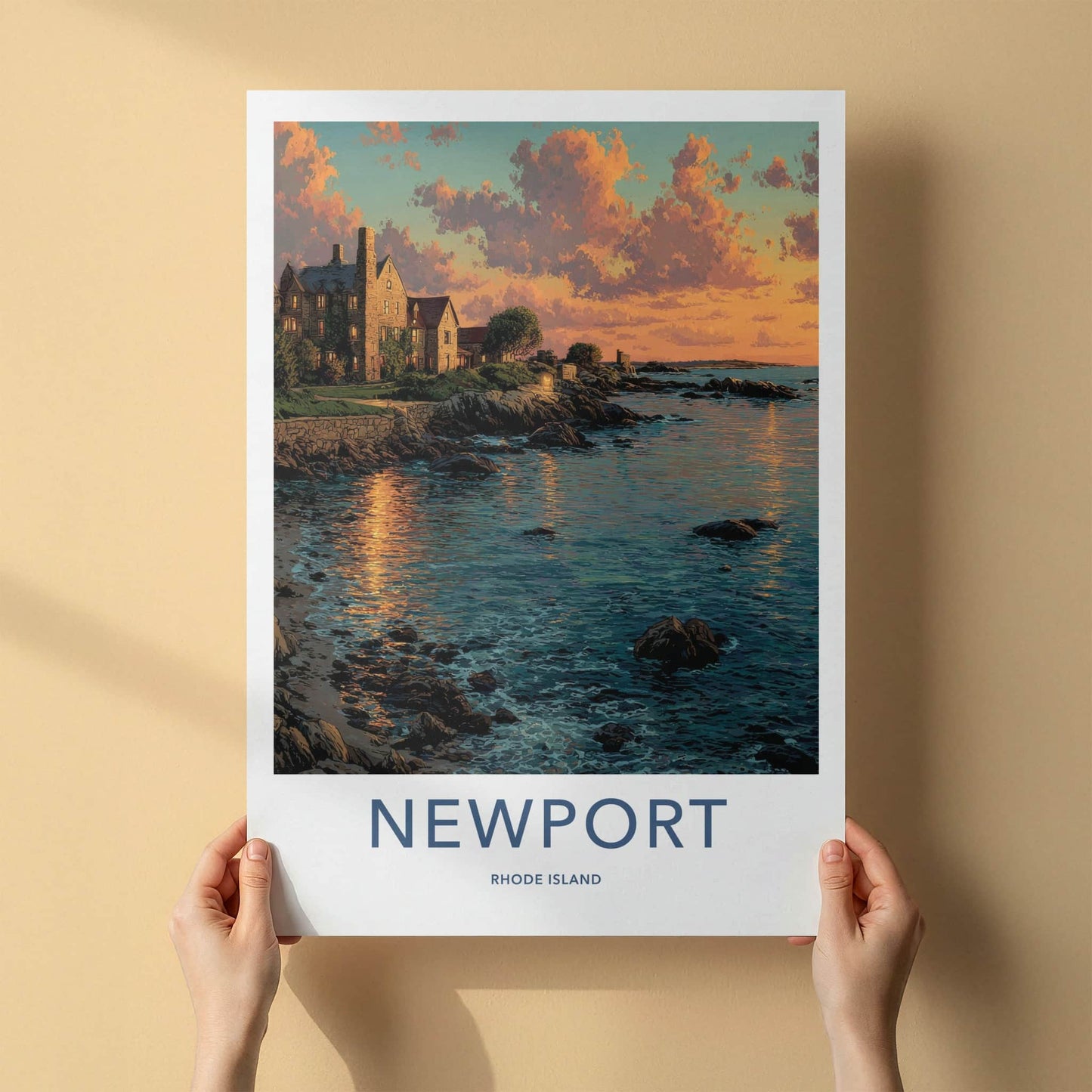 Newport Poster - Rhode Island Wall Art Coastal Mansion Home Decor