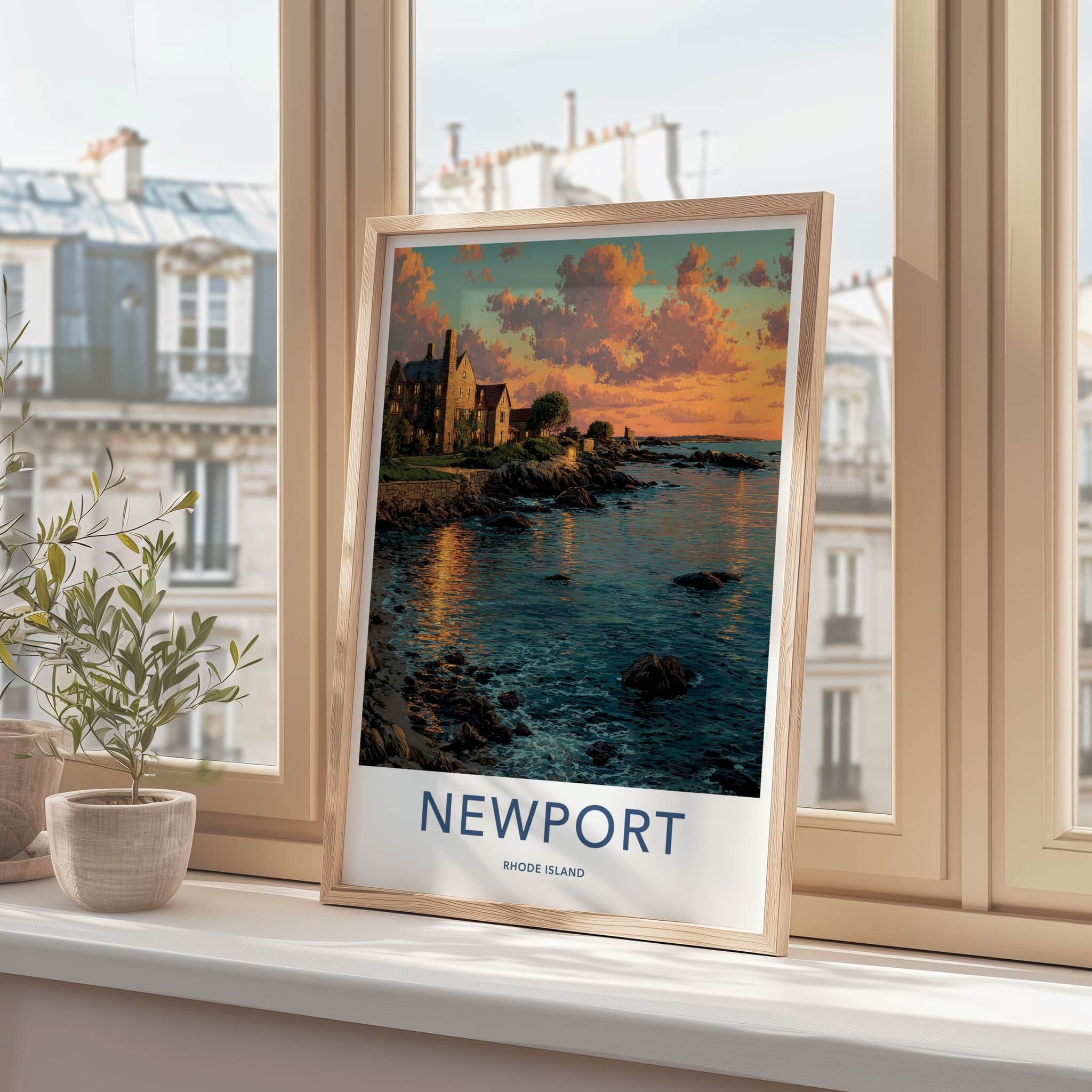 Newport Poster - Rhode Island Wall Art Coastal Mansion Home Decor