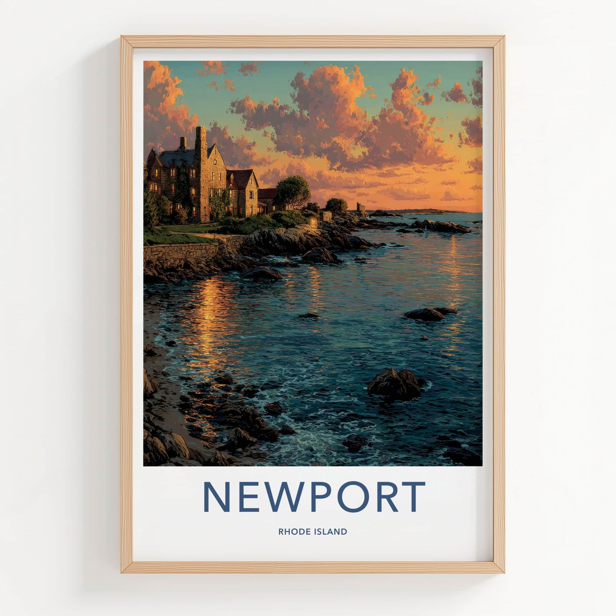 Newport Poster - Rhode Island Wall Art Coastal Mansion Home Decor
