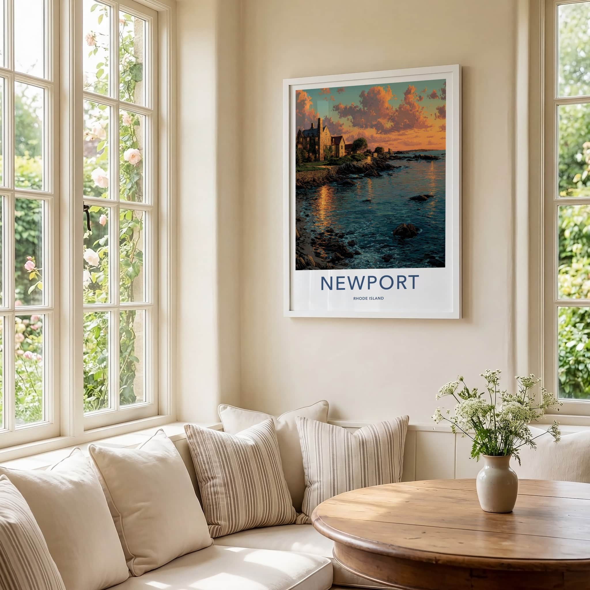 Newport Poster - Rhode Island Wall Art Coastal Mansion Home Decor