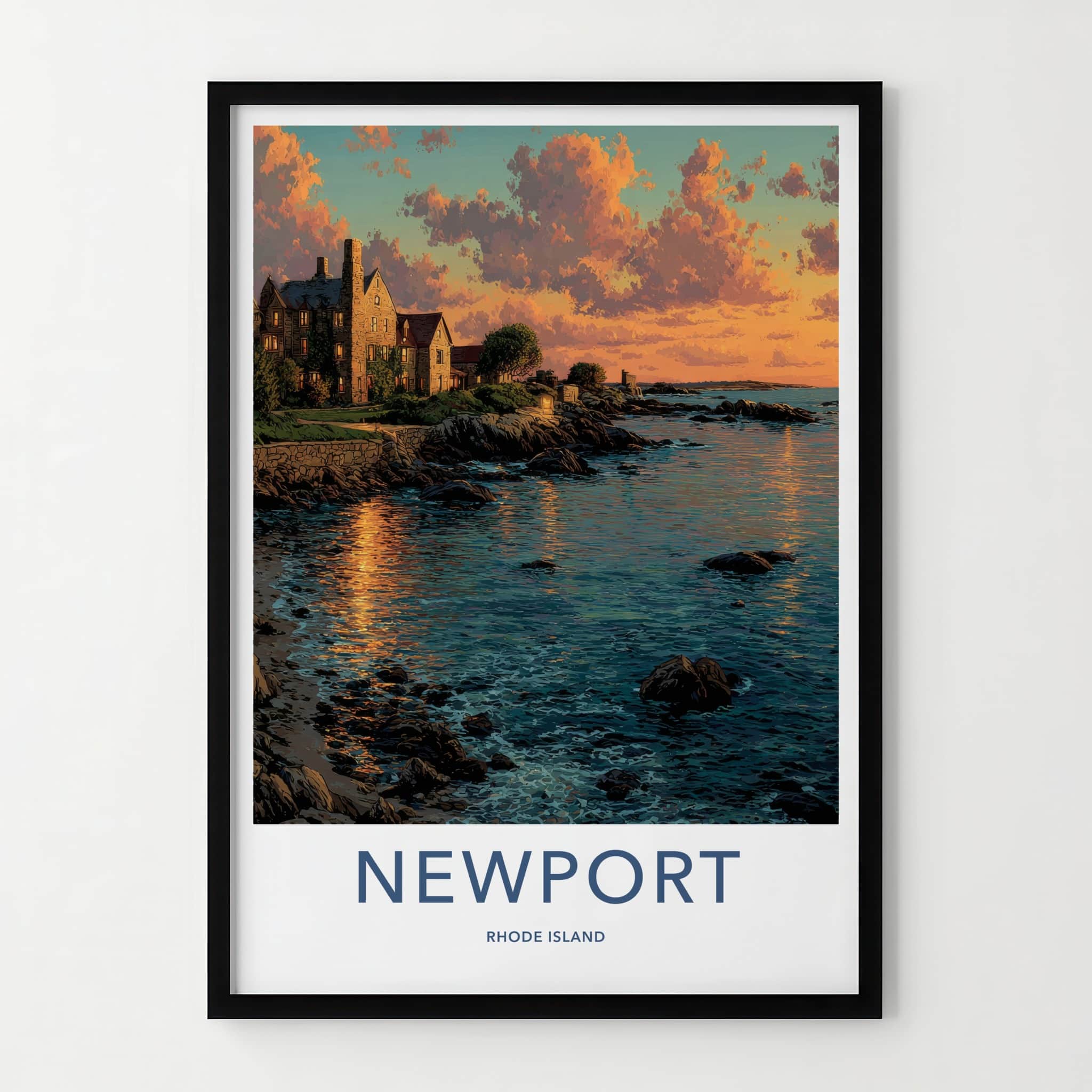 Newport Poster - Rhode Island Wall Art Coastal Mansion Home Decor