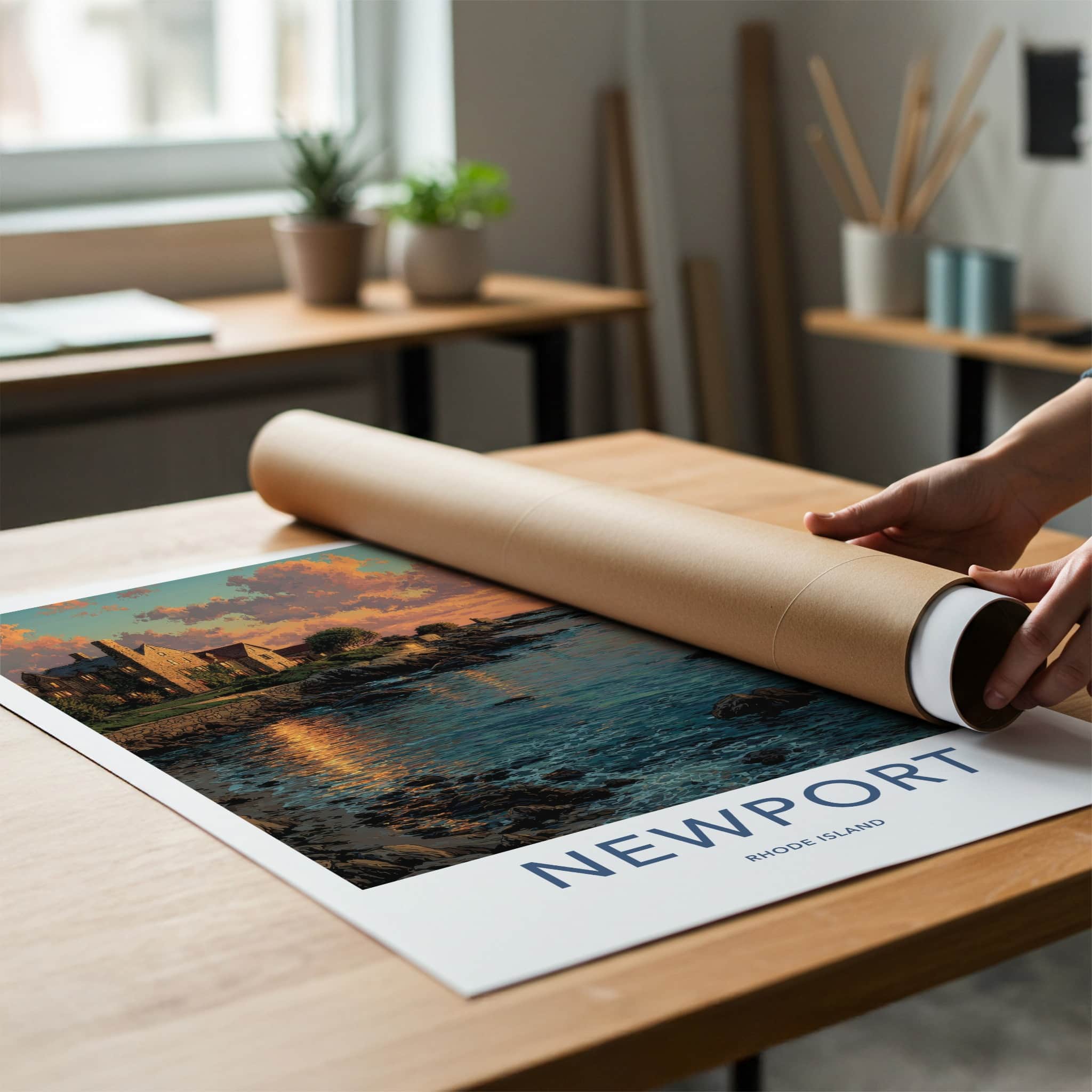 Newport Poster - Rhode Island Wall Art Coastal Mansion Home Decor