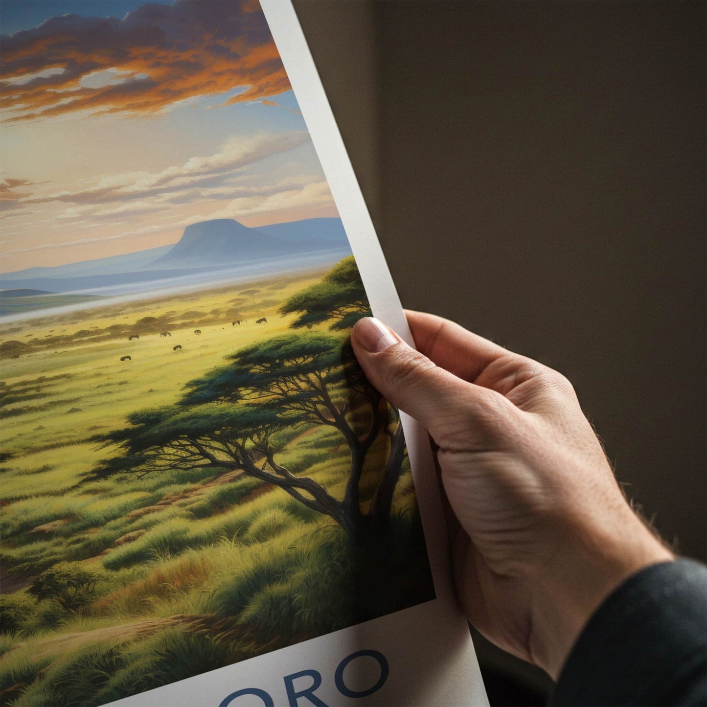 Ngorongoro Poster - Tanzania Travel Art - African River Landscape Home Decor
