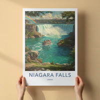 Niagara Falls Poster - Canada Art Print - Rainbow Boat Scenery Gallery Art