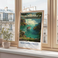 Niagara Falls Poster - Canada Art Print - Rainbow Boat Scenery Gallery Art