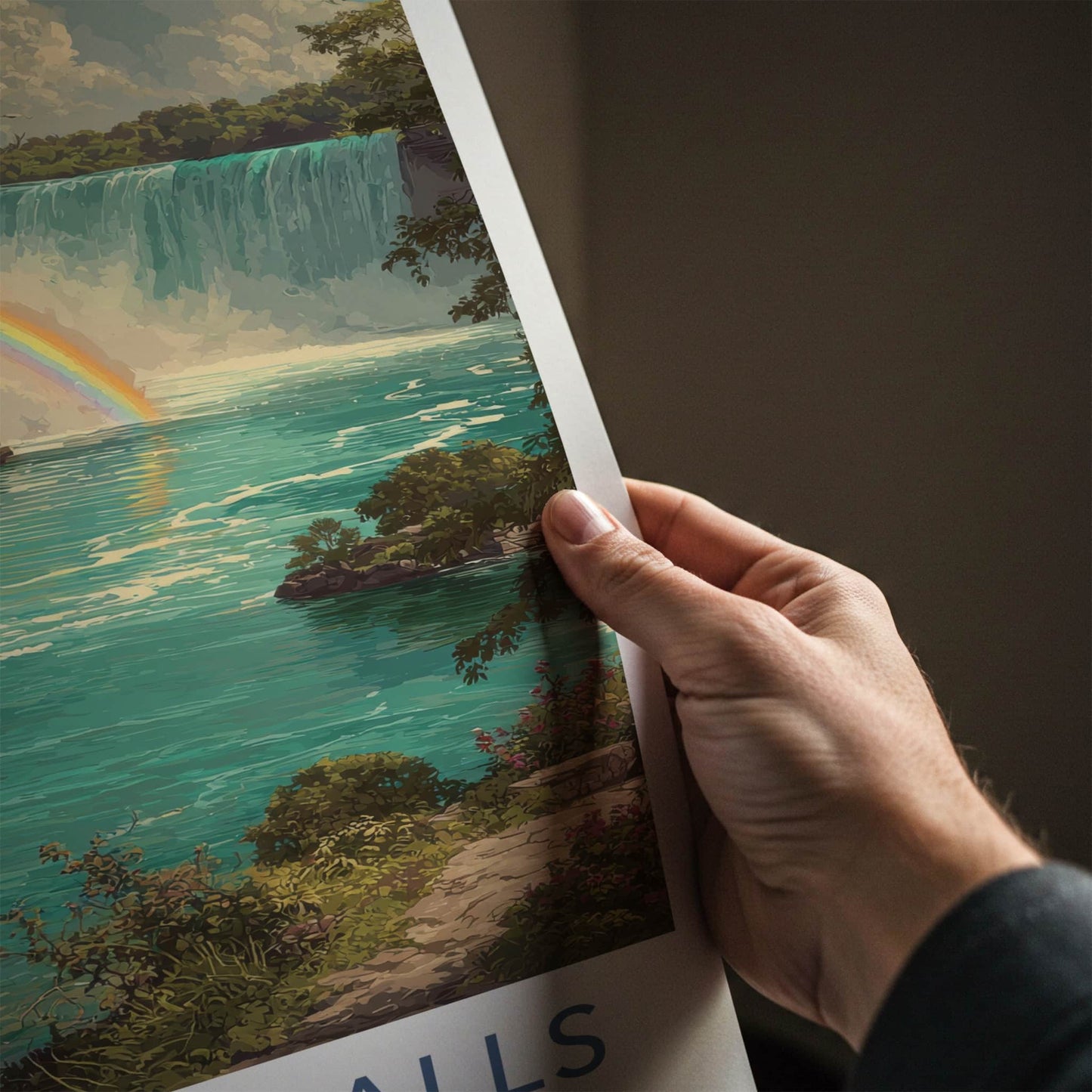 Niagara Falls Poster - Canada Art Print - Rainbow Boat Waters Home Decor