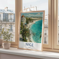 Nice Poster - France Art Print - Coastal City Palms Home Art