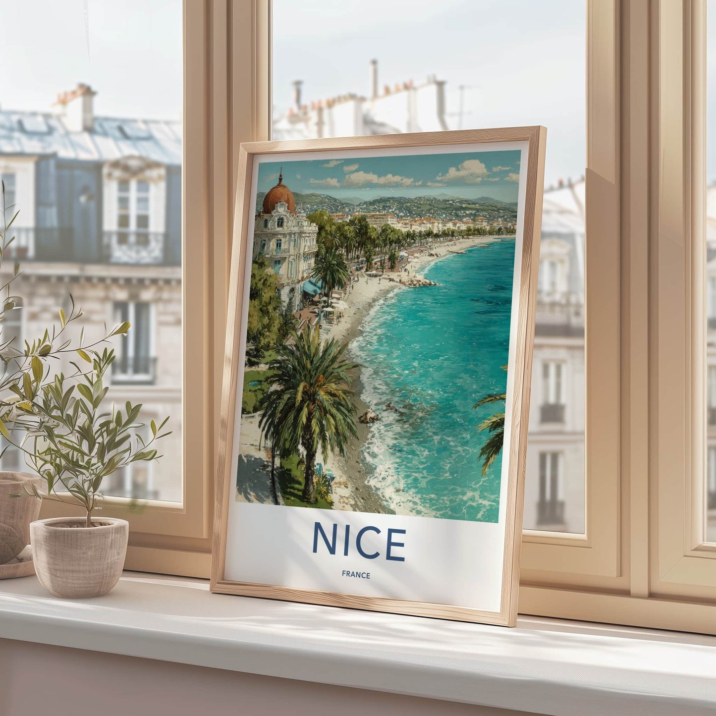 Nice Poster - France Art Print - Coastal City Palms Home Art