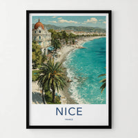 Nice Poster - France Art Print - Coastal City Palms Home Art