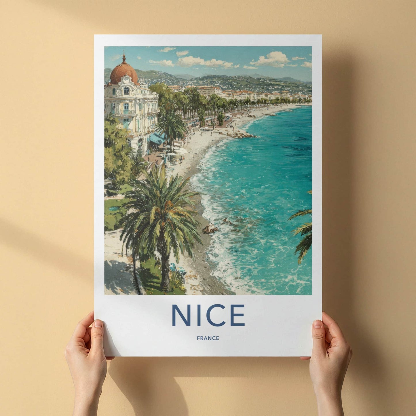 Nice Poster - France Art Print - Coastal City Palms Home Art