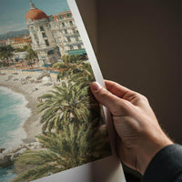 Nice Poster - France Art Print - Coastal resort panorama Wall Decor