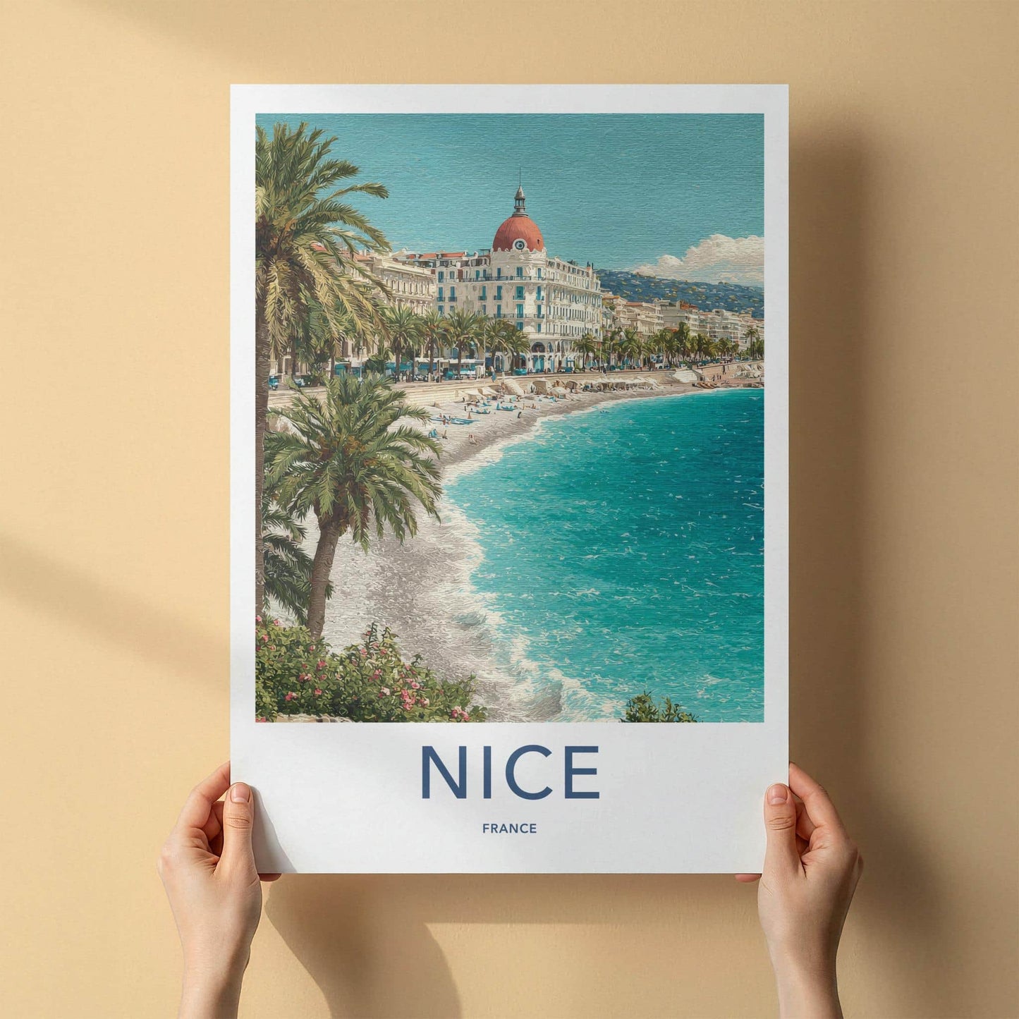 Nice Poster - France Travel Art - Coastal City Promenade Home Decor