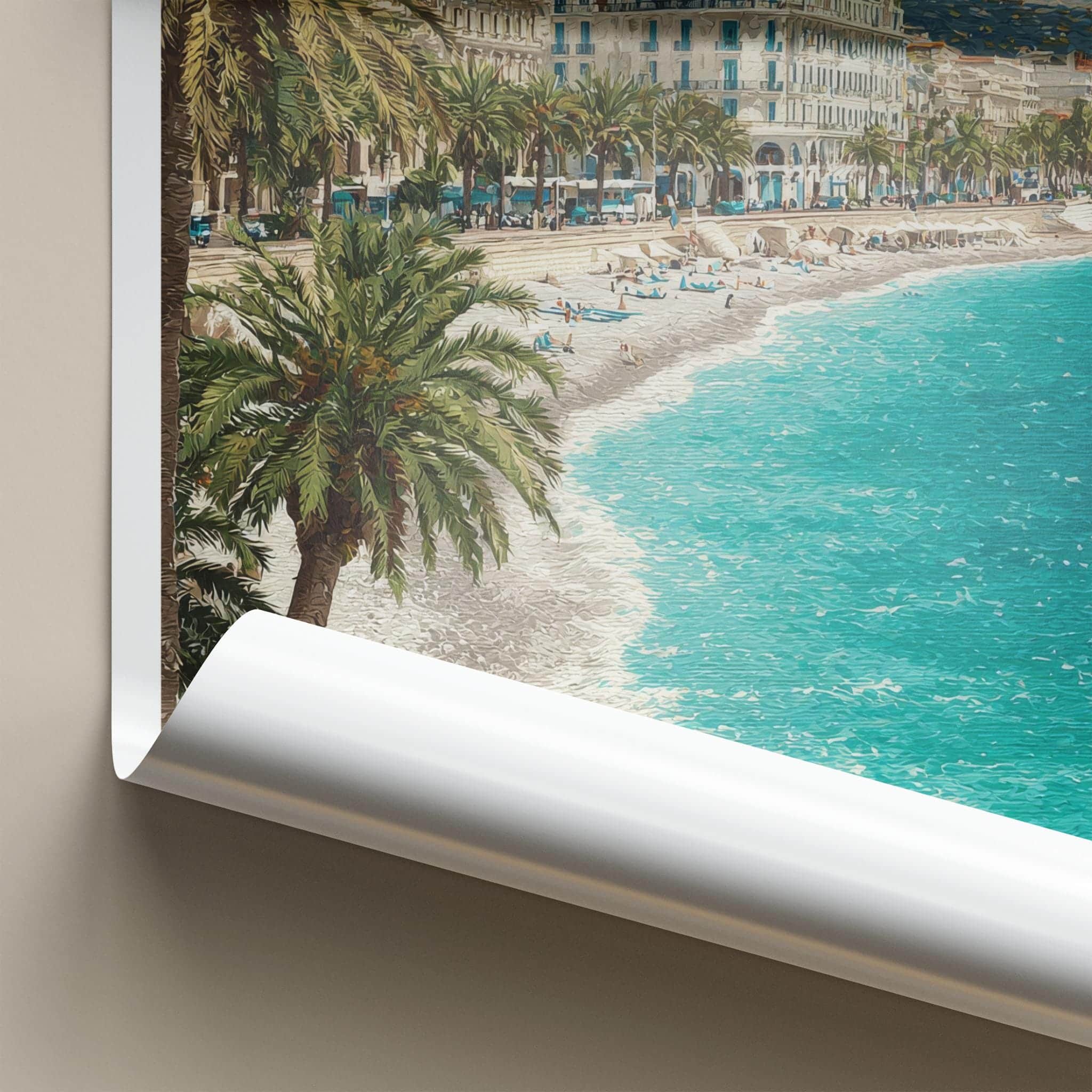 Nice Poster - France Travel Art - Coastal City Promenade Home Decor