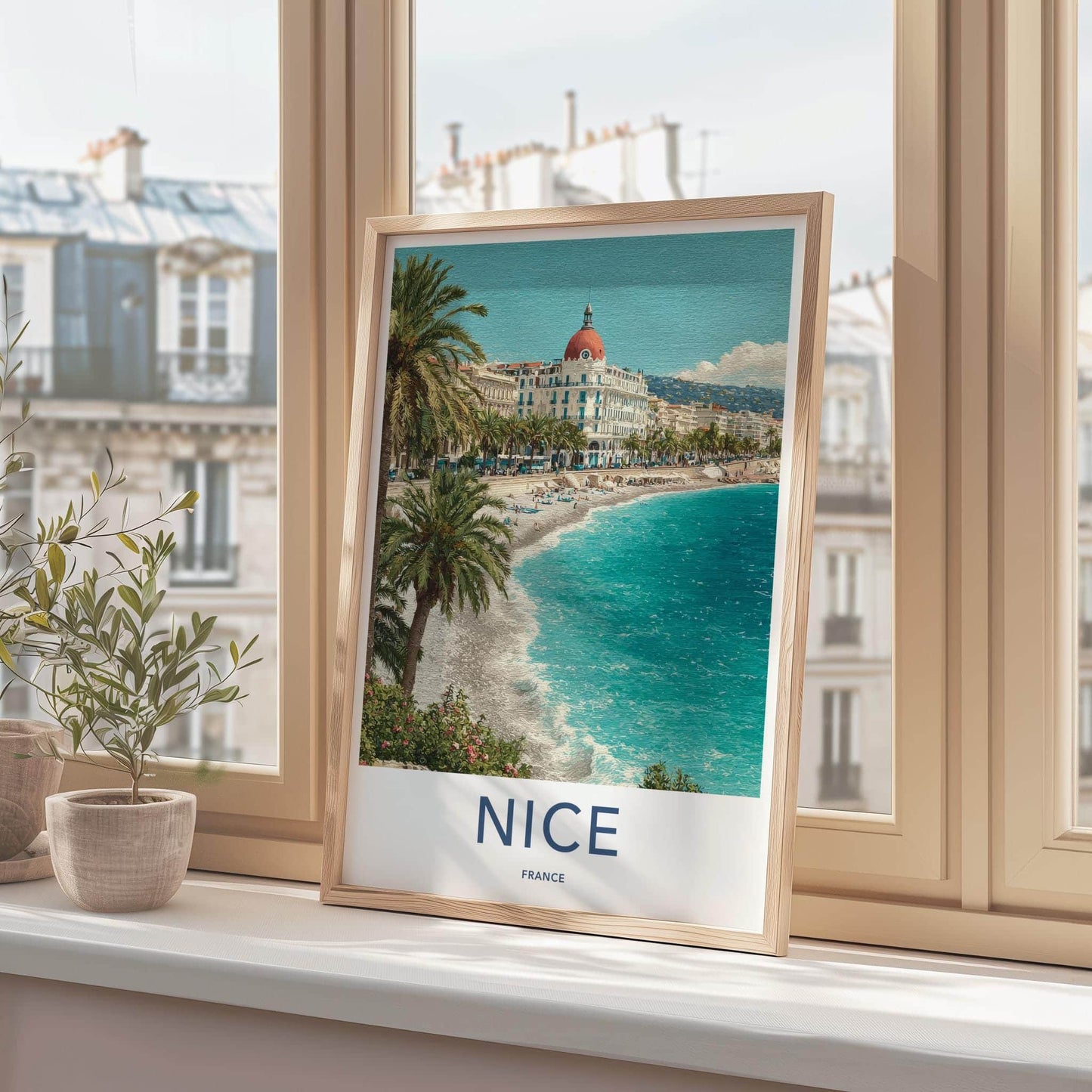 Nice Poster - France Travel Art - Coastal City Promenade Home Decor