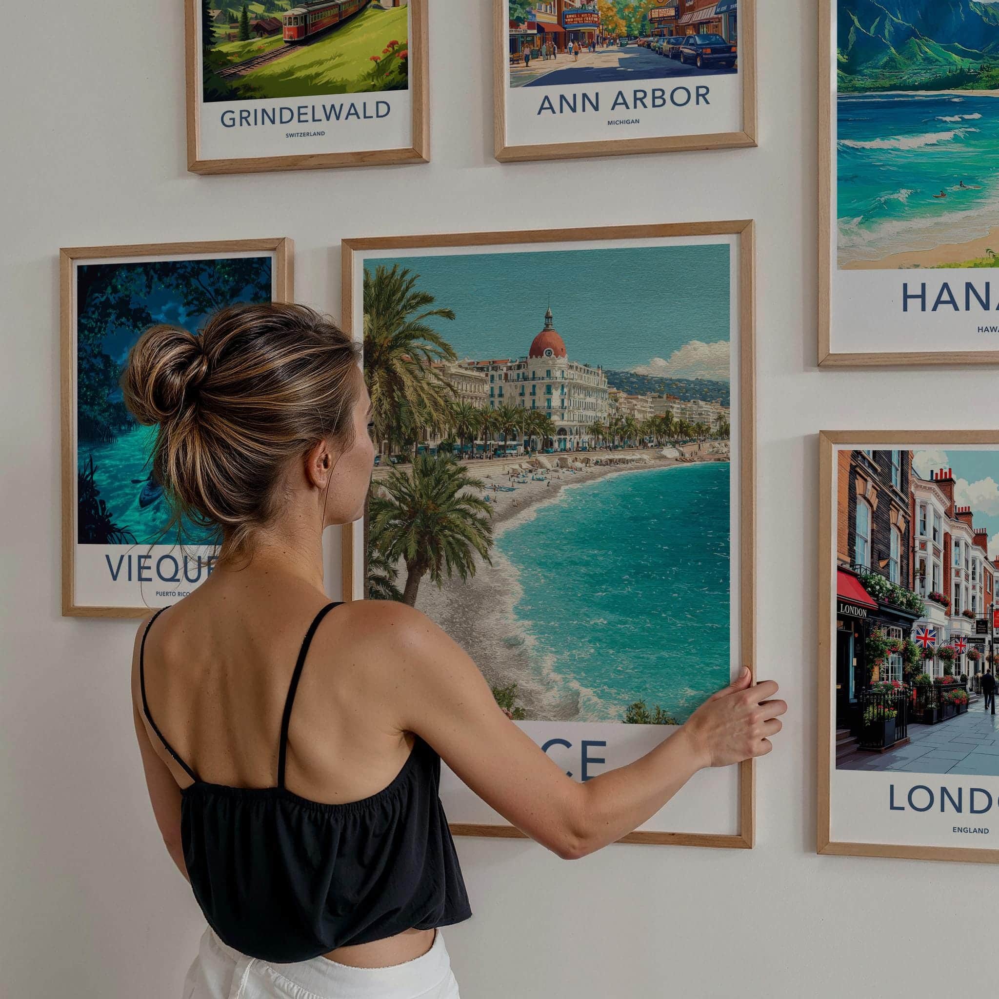 Nice Poster - France Travel Art - Coastal City Promenade Home Decor