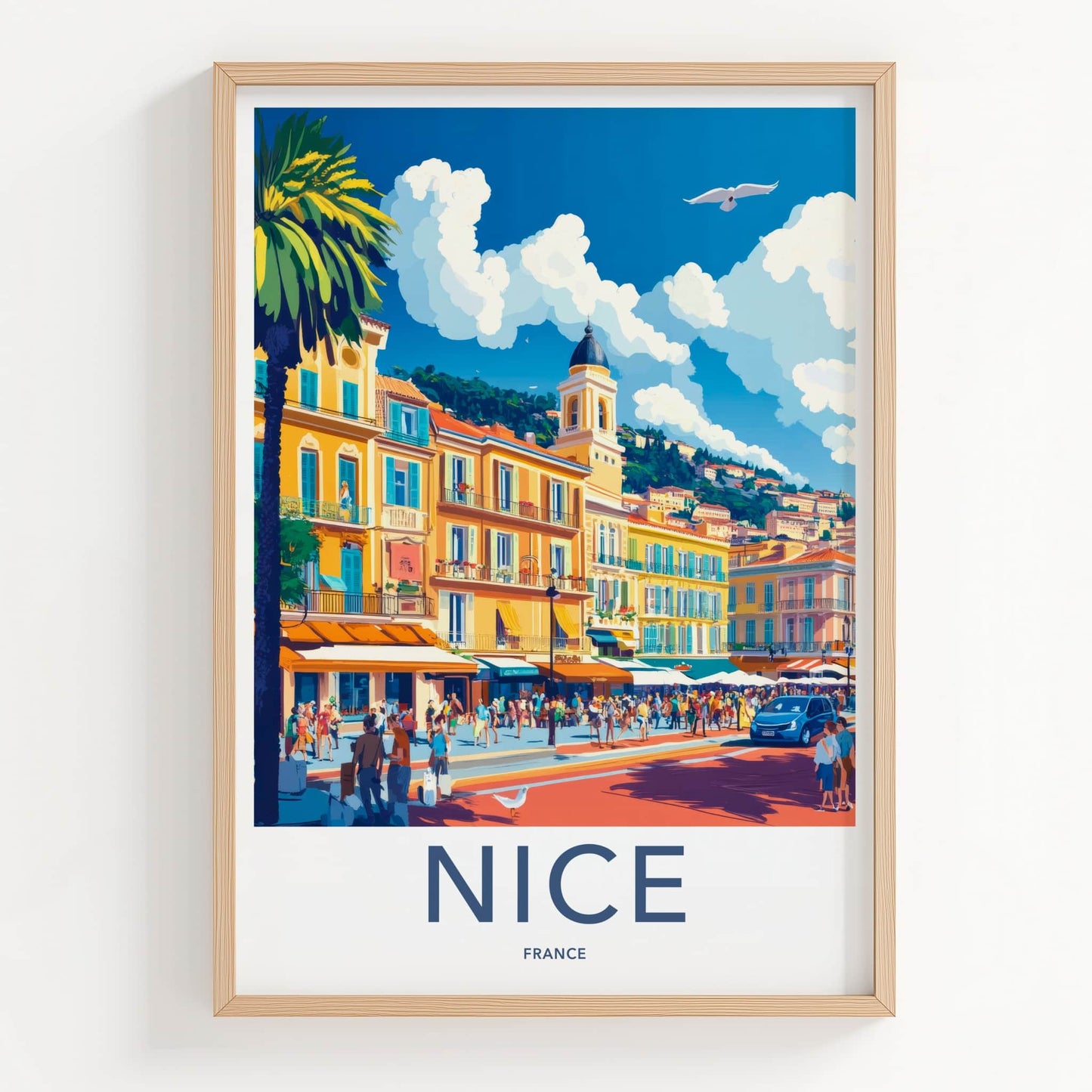 Nice Poster - France Travel Art - Historic French Architecture Wall Decor