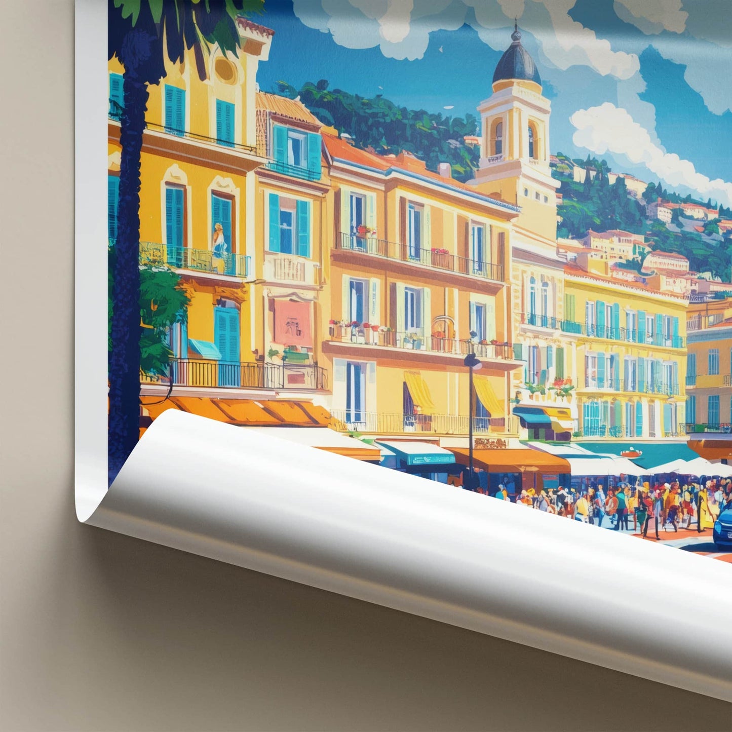 Nice Poster - France Travel Art - Historic French Architecture Wall Decor