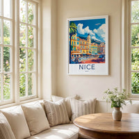 Nice Poster - France Travel Art - Historic French Architecture Wall Decor