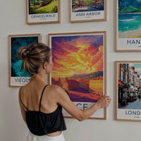Nice Poster - France Travel Art - Vibrant City Sunset Home Decor